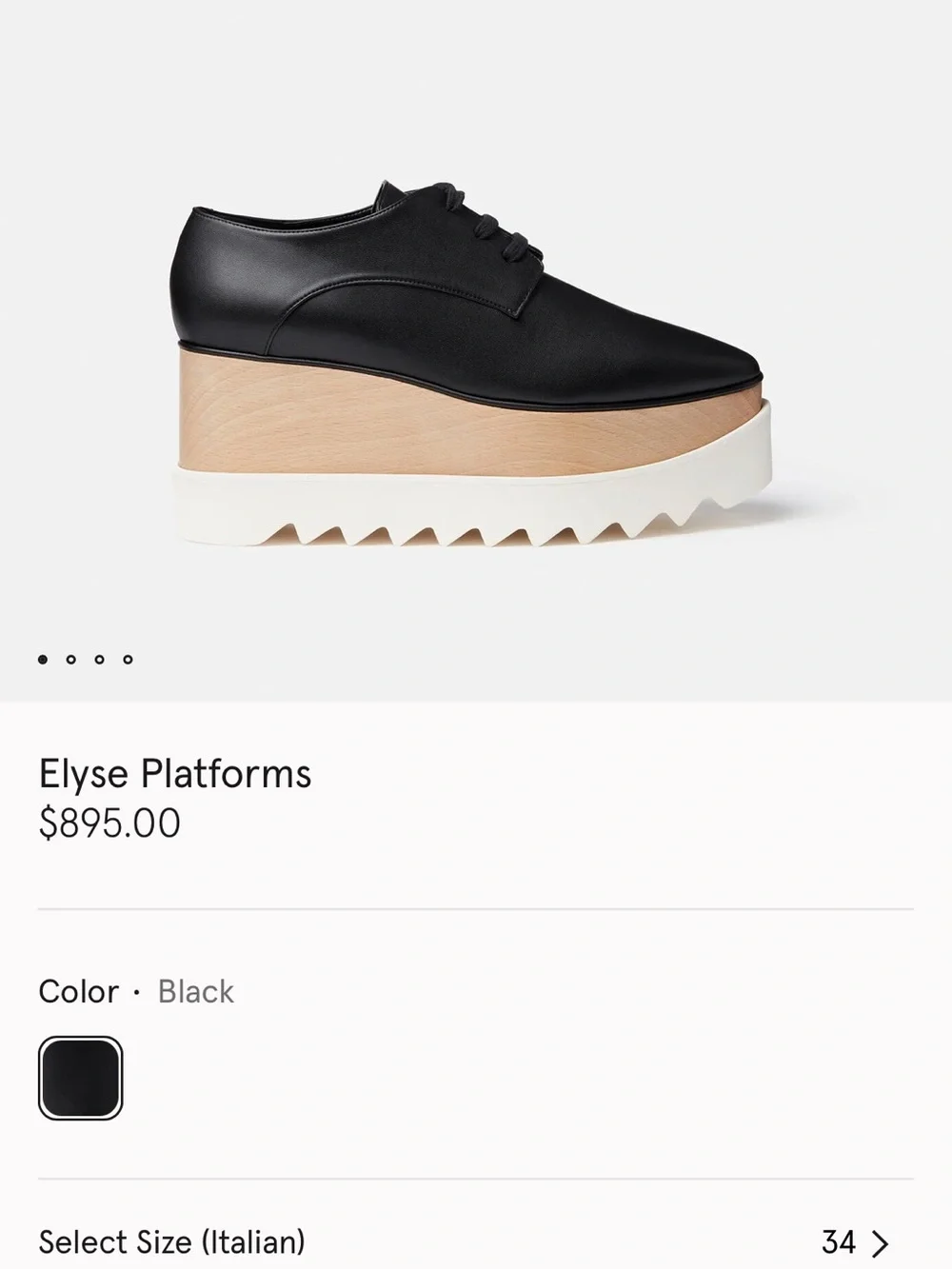 Stella McCartney Black Elyse Platform Lace-Up Shoes